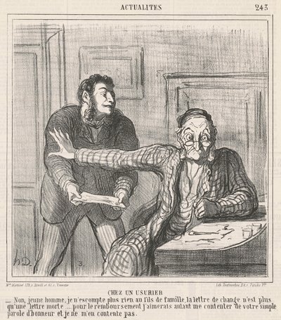 Hos en långivare av Honoré Daumier
