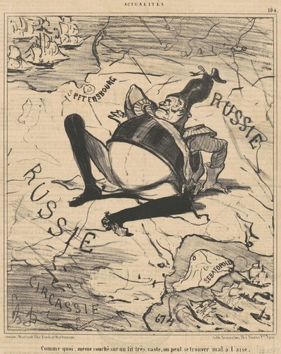 Som vad... på en väldigt stor säng,,, av Honoré Daumier