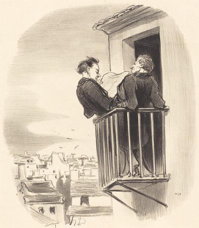 Hur vi förstår den spanska balkongen i Paris av Honoré Daumier