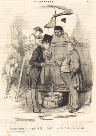 Hur hittar du detta lilla vin... av Honoré Daumier
