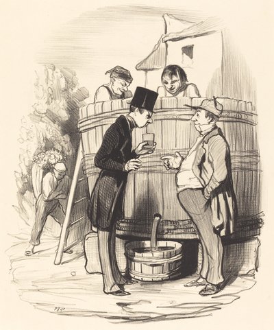 Hur hittar du detta lilla vin... av Honoré Daumier