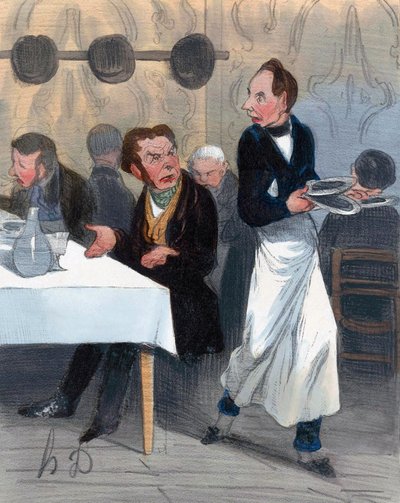 Klagande kund på restaurang av Honoré Daumier