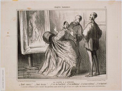 Parisiska skisser- Besöket på verkstaden- Vilken skiss! Vilken teckning! Det är Van Dyck av Honoré Daumier
