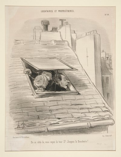 Från denna sida kan du se tornet St. Jacques la Boucherie! av Honoré Daumier