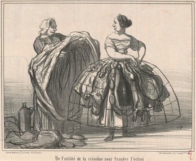 Om krinolinens användbarhet för att lura bidraget av Honoré Daumier