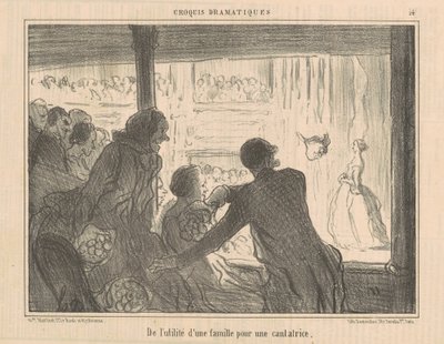 Om nyttan av en familj för en sångare av Honoré Daumier