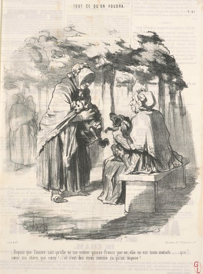 Ända sedan Zémire visste att hon skulle kosta mig femton franc... av Honoré Daumier