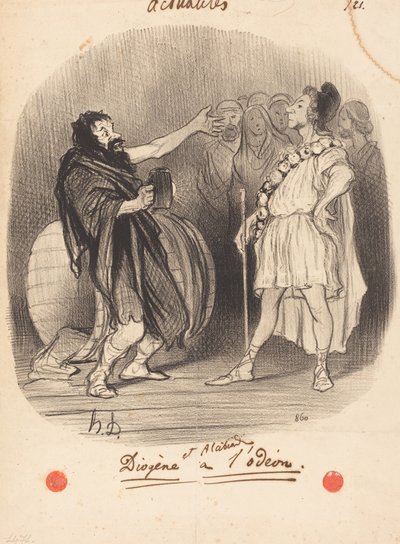 Diogenes och Alcibiades vid Odéon av Honoré Daumier