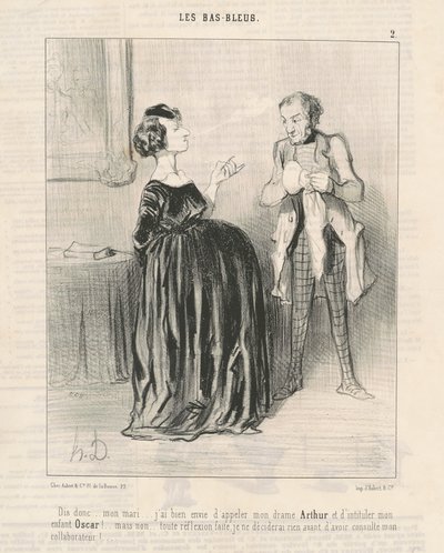 Säg det ... min man ... jag vill verkligen kalla mitt drama ... av Honoré Daumier