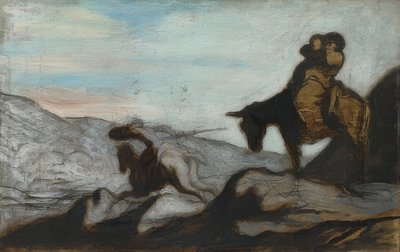 Don Quijote och Sancho Panza. Omkring 1855 av Honoré Daumier