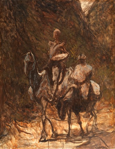 Don Quijote och Sancho Panza, 1868-1870. av Honoré Daumier