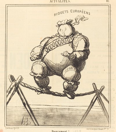 Försiktigt! av Honoré Daumier