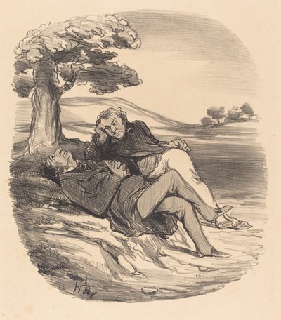 Söt fritid för en pensionerad järnaffär... av Honoré Daumier