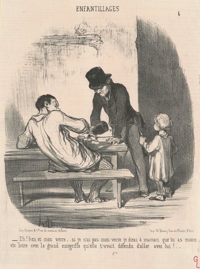 Hallå! Ben och min drink... om jag inte har... av Honoré Daumier
