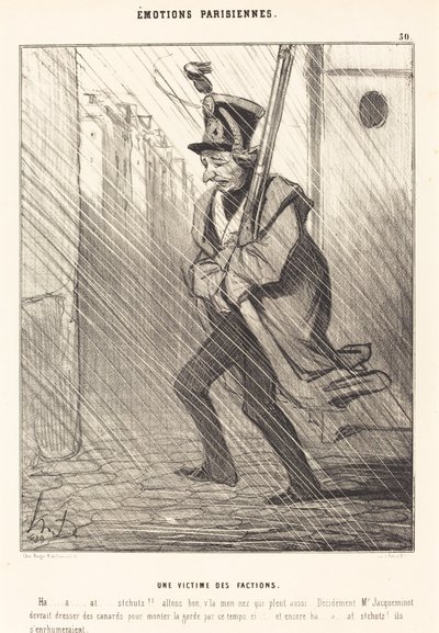 Parisiska känslor: ett offer för fraktioner av Honoré Daumier