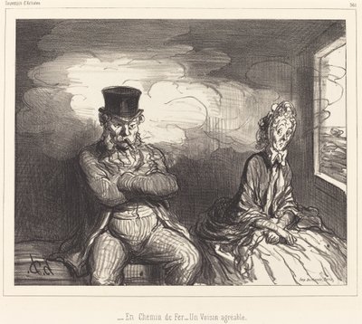 På Järnvägen... en trevlig granne av Honoré Daumier