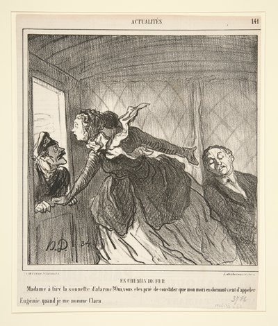 På tåget: Madame ringde på dörren av Honoré Daumier