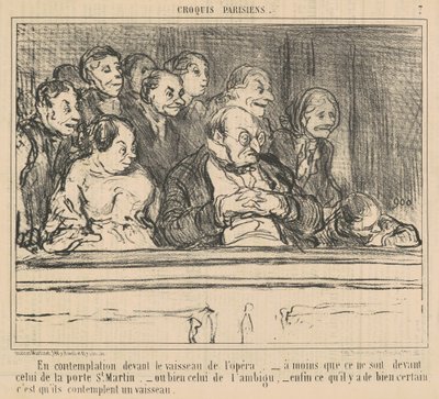 I kontemplation framför operans skepp av Honoré Daumier