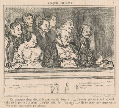 I kontemplation framför operans skepp av Honoré Daumier