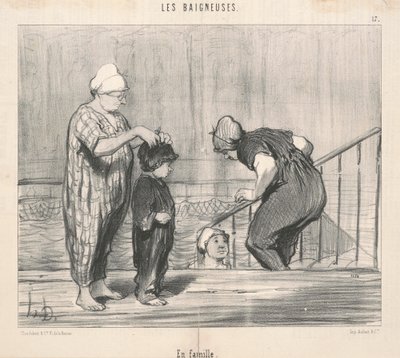 Med familj av Honoré Daumier