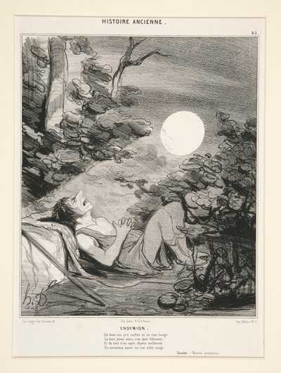 Endymion, plåt 45 från Ancient History av Honoré Daumier