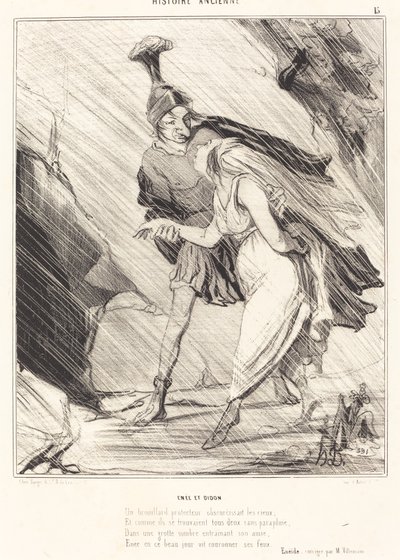 Aeneas och Dido av Honoré Daumier