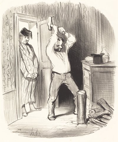 Är det gud tillåtet att klyva ved... av Honoré Daumier