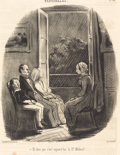 Och att tro att idag är Saint-Médard! av Honoré Daumier