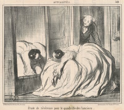 Vördnadsstudie för lansarnas kvadrill av Honoré Daumier