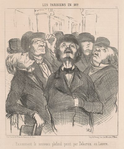 Undersöker det nya taket... av Honoré Daumier