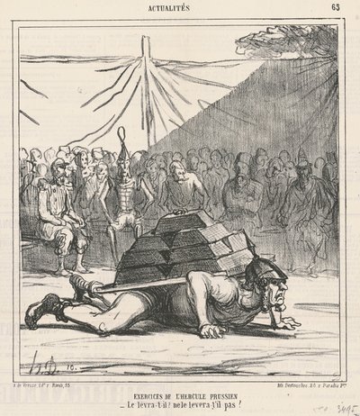 Övningar av den preussiske Herkules av Honoré Daumier
