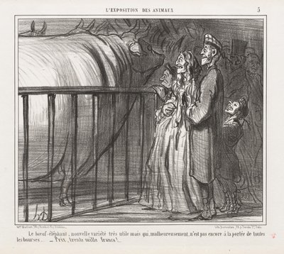 Exposition of Animals: The Cow-Elephant, New Variety av Honoré Daumier