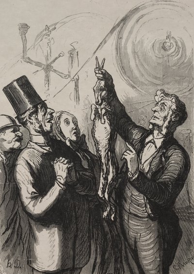 Universell utställning: om tio minuter har du en gibelotte och en hatt. av Honoré Daumier