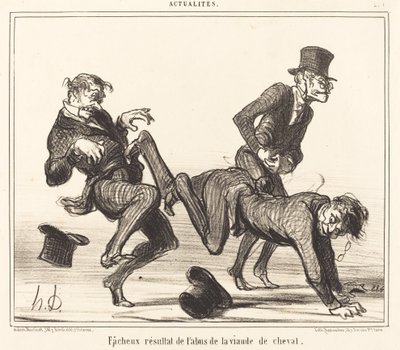 Olyckligt resultat... hästkött av Honoré Daumier