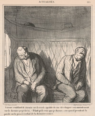 Låt oss låtsas sova... av Honoré Daumier
