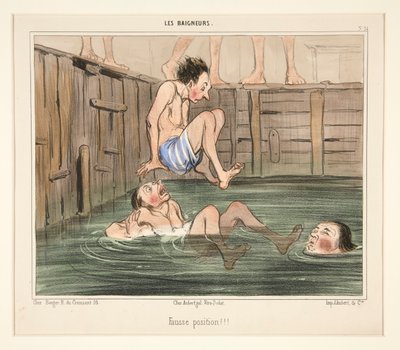 Fel position!!! från The Bathers av Honoré Daumier