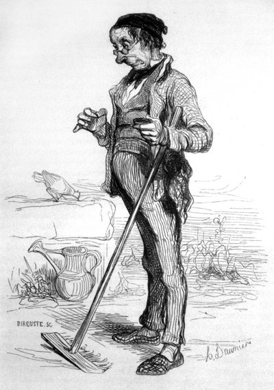 Trädgårdsskötsel Annuitant av Honoré Daumier