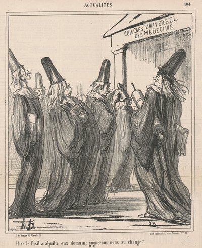 Igår nålpistolen, dem imorgon... av Honoré Daumier