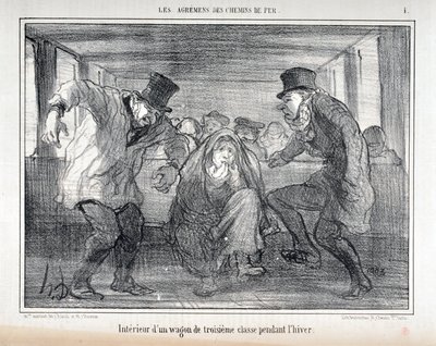 Illustration för serien "Les Agrements des Chemin de fer" av Honoré Daumier