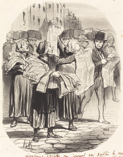 Nackdelen med att köpa en tidning... av Honoré Daumier