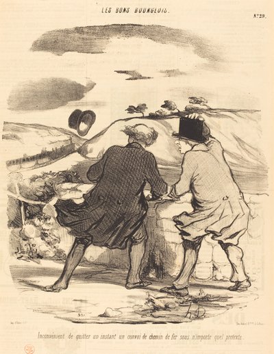 Nackdel med att lämna...en järnvägskonvoj... av Honoré Daumier