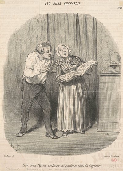 Nackdel med att gifta sig med en kvinna som har en talang för njutning av Honoré Daumier
