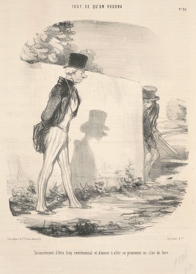 Nackdelen med att vara för sentimental... av Honoré Daumier