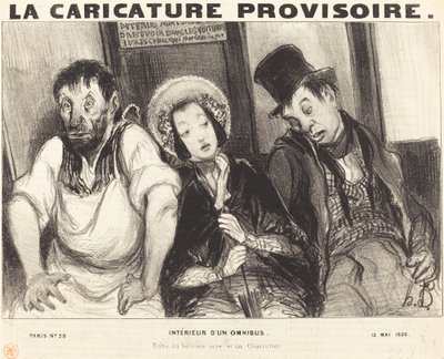 Interiör av en omnibus av Honoré Daumier