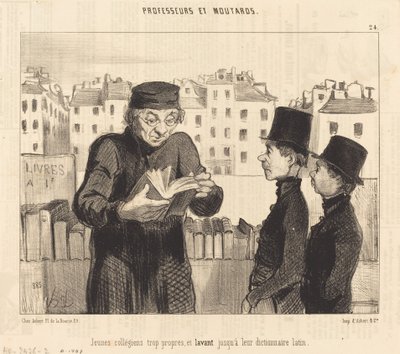 Unga studenter... diskar upp sin latinska ordbok av Honoré Daumier