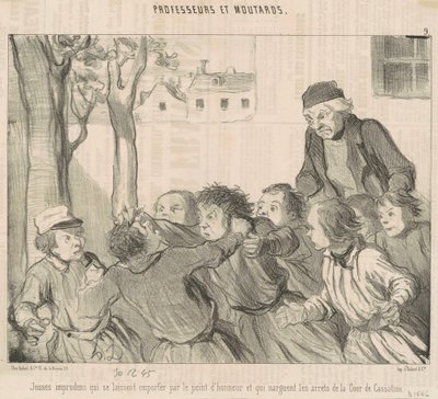 Hänsynslösa unga människor som rycks med... av Honoré Daumier