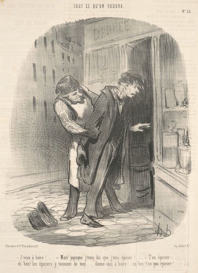 Jag vill dricka! Men eftersom jag säger det... av Honoré Daumier