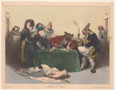 Karikatyr av de europeiska stormakterna vid Londonkonferensen Conference de Londres (titel på objekt) av Honoré Daumier