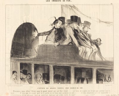 Ingången till den stora tunneln på en järnväg av Honoré Daumier