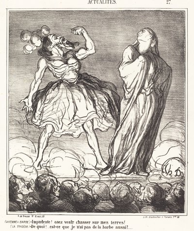 Kvinnan med skägg av Honoré Daumier